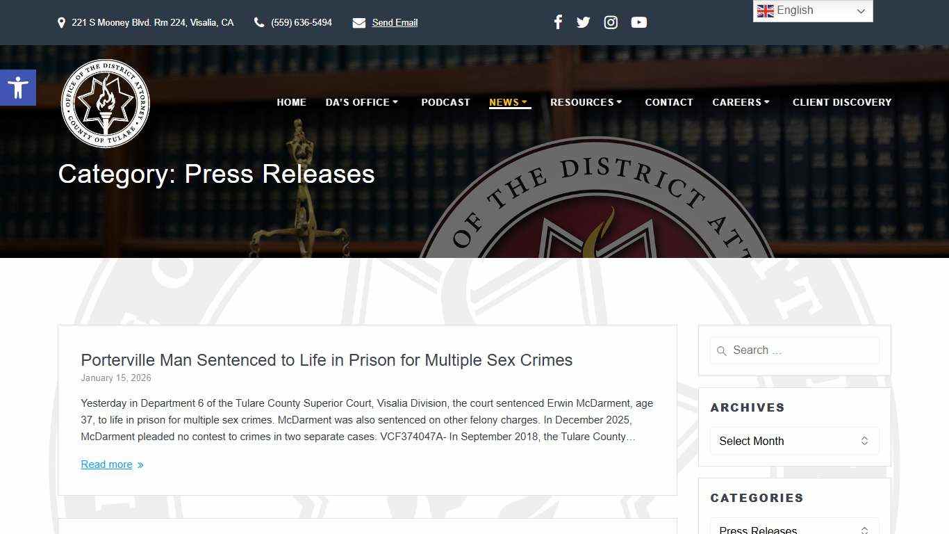 Press Releases – Tulare County District Attorney